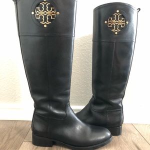 Tory Burch Black Riding Boots- size 5